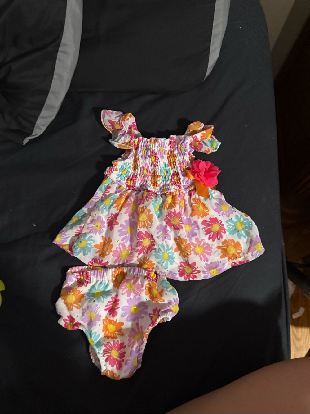 Baby Floral Tankini Set with Flower Accent